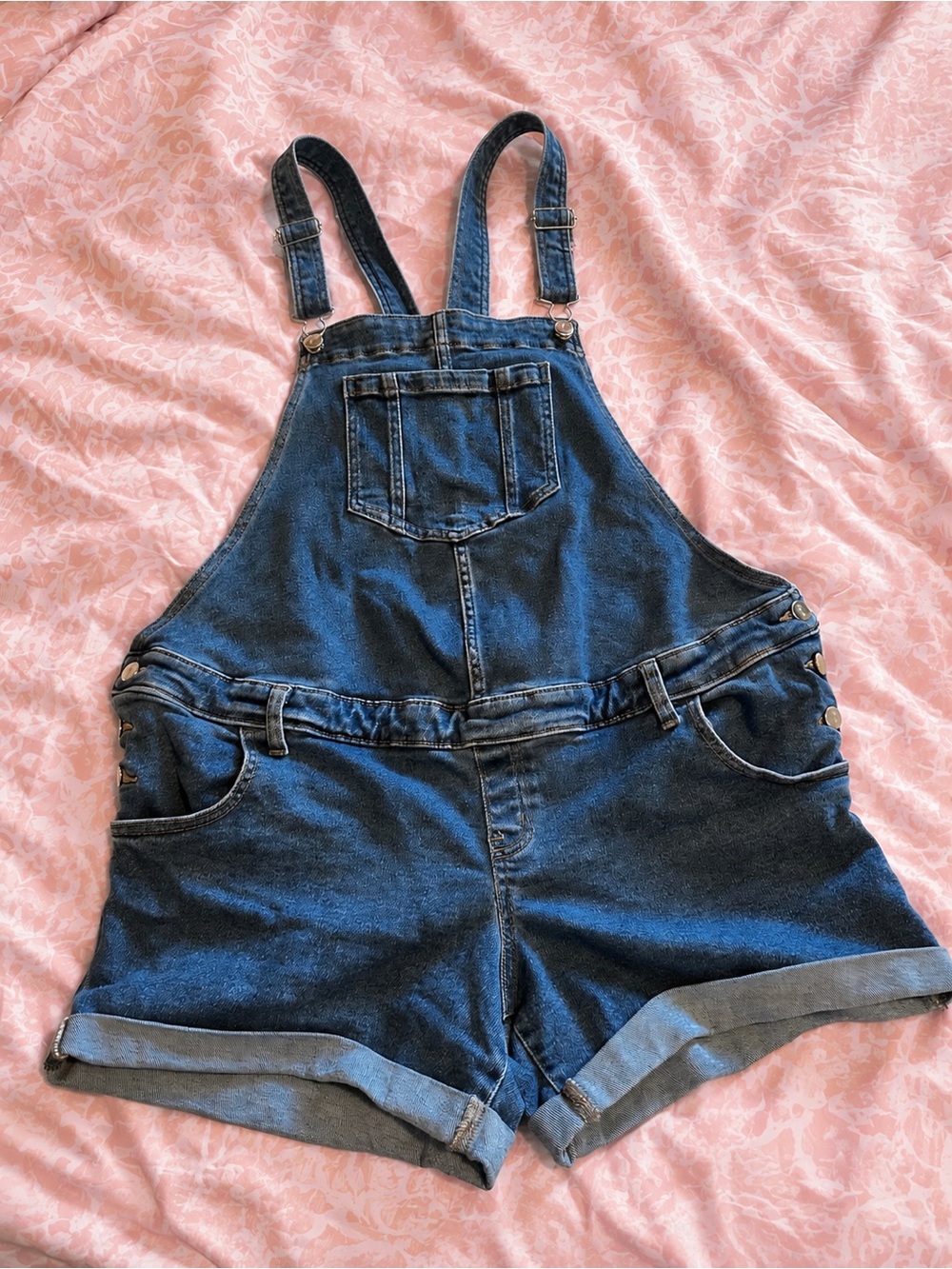 Ingrid & Isabel Dark Blue Denim Short Overalls